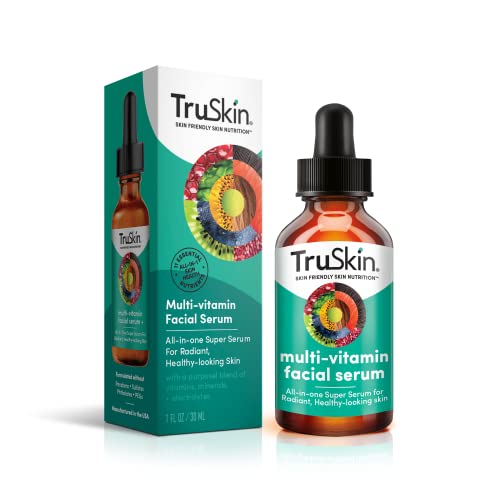 TruSkin Facial Serum with 11 Plant-Derived Vitamins & Minerals for Radiant, Healthy-Looking Skin – Powerful Antioxidants and Nourishing Vitamins for Skin Nutrition, 1 fl oz