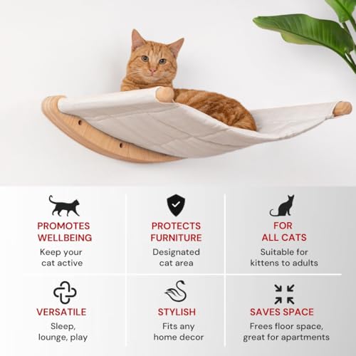 image for 7 Ruby Road Cat Hammock Wall Mounted for Large and Indoor Cats or Kitt