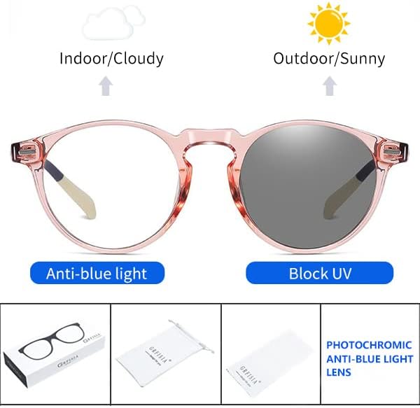 Miniatura 8 de SunRay Ultralight Photochromic Anti Blue Light Sunglasses for Men Women, Anti Glare, 100% UV Blocking Glasses