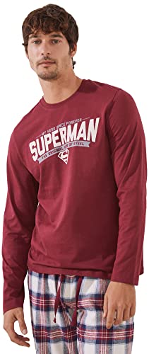 Women'secret Largo Superman, Pijama Mujer, Vino, XL