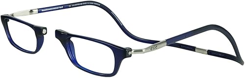 Clic Lentes de lectura magnéticos con bloqueo de luz azul, lectores de computadora con patillas ajustables, expandibles originales (M-XL)