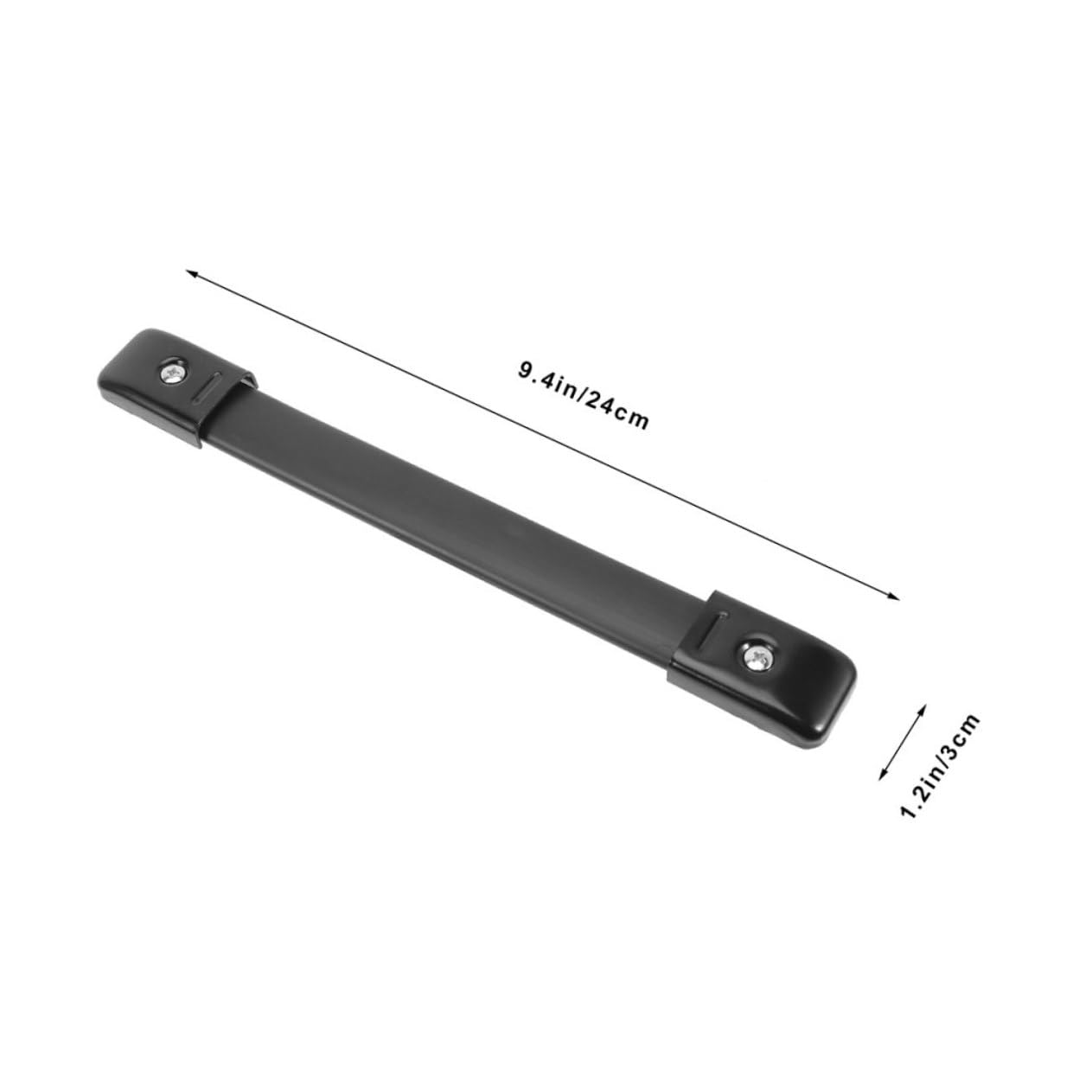 GRIRIW 2pcs Heavy Duty Black Rubber Handles for Secure Carrying of Speaker Cabinets and Guitar Amplifiers Comfortable Grip with Metal End Caps and Screws Design for Reliable Performance