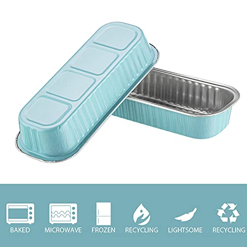 Eusoar Baking Cups With Lids, 25Pcs 6.8Oz 6.5"X2.5"X1.2" Disposable Aluminum Foil Ramekins Baking Cups Pan Tin With Lids，Cupcake Baking Cups Containers Wrappers Cheesecake Creme Brulee Ramekins Pan #TOP2