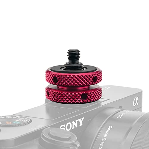 Minifocus 4 Packs Camera Hot Shoe Mount Adapter, Double Nut With 1/4" And 3/8" Aluminum Alloy Tripod Screw Flash Shoe Mount For Led Monitors, Microphone, Dslr Field Monitor #TOP4