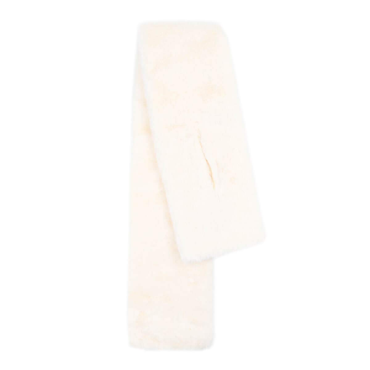 surell Children's Faux Fur Pull-Through Scarf - Kid's Fuzzy Stylish Neckwear Scarves - Girls Boys Fashionable Faux Fur Loop - Warm Winter Collar - Soft Infinity Neck Warmer - Winter Neck Wrap (White)