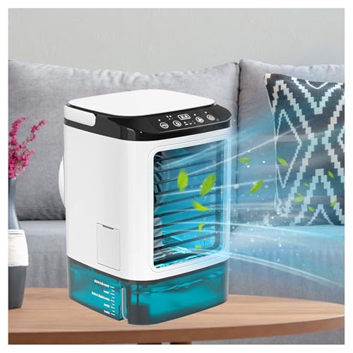 HBDSMLPL avec Glacière Rafraichisseur d'air, Climatiseur avec Réservoir d'eau De 900 ML Clim Mobile sans Evacuation Air Cooler Fan