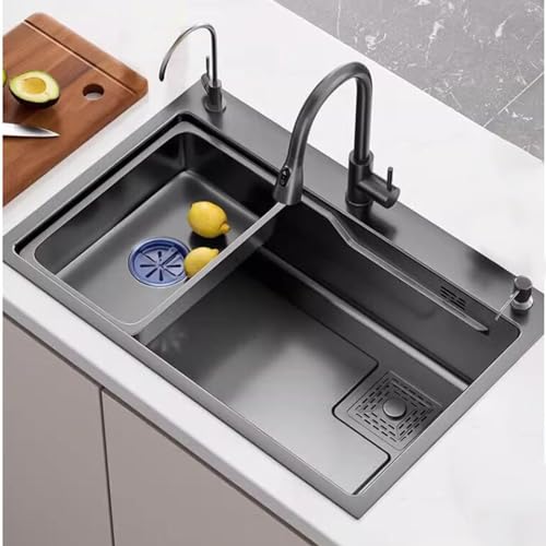 Fregaderos sobre encimera que solucionan la falta de espacio en lavabo de cocina casera 2