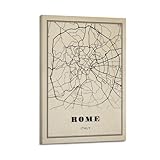 Photo Gallery poster con mappa della città di roma, stile vintage, poster moderno da parete su tela, decorazione estetica 50 x 75 cm, con cornice Photo Gallery poster con mappa della città di roma, stile vintage, poster moderno da parete su tela, decorazione estetica 50 x 75 cm, con cornice