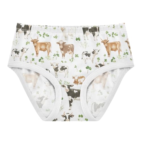 Girls Underwear Soft Cotton St.patrick's Cow Kids Panties in Sizes 2/3t, 4t, 5t, 6 and 8