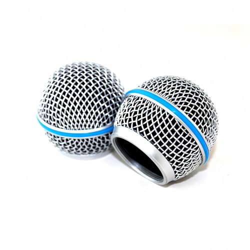 2 PCS RK265G Replacement Grille for Shure Wired and Wireless BETA 58A, BETA 58M and BETA 58MR SM58 Microphones Ball Head Mesh Grill With Inner Foam