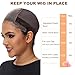PORSMEER Wig Cap with Grip Band for Keeping Wigs in Place, More Full Cap 4x5 inch Wider Transparent Lace for Lace Front Wigs - Non Slip Wig Cap Adjustable Wig Grip Cap with Velcro Headband (Brown)