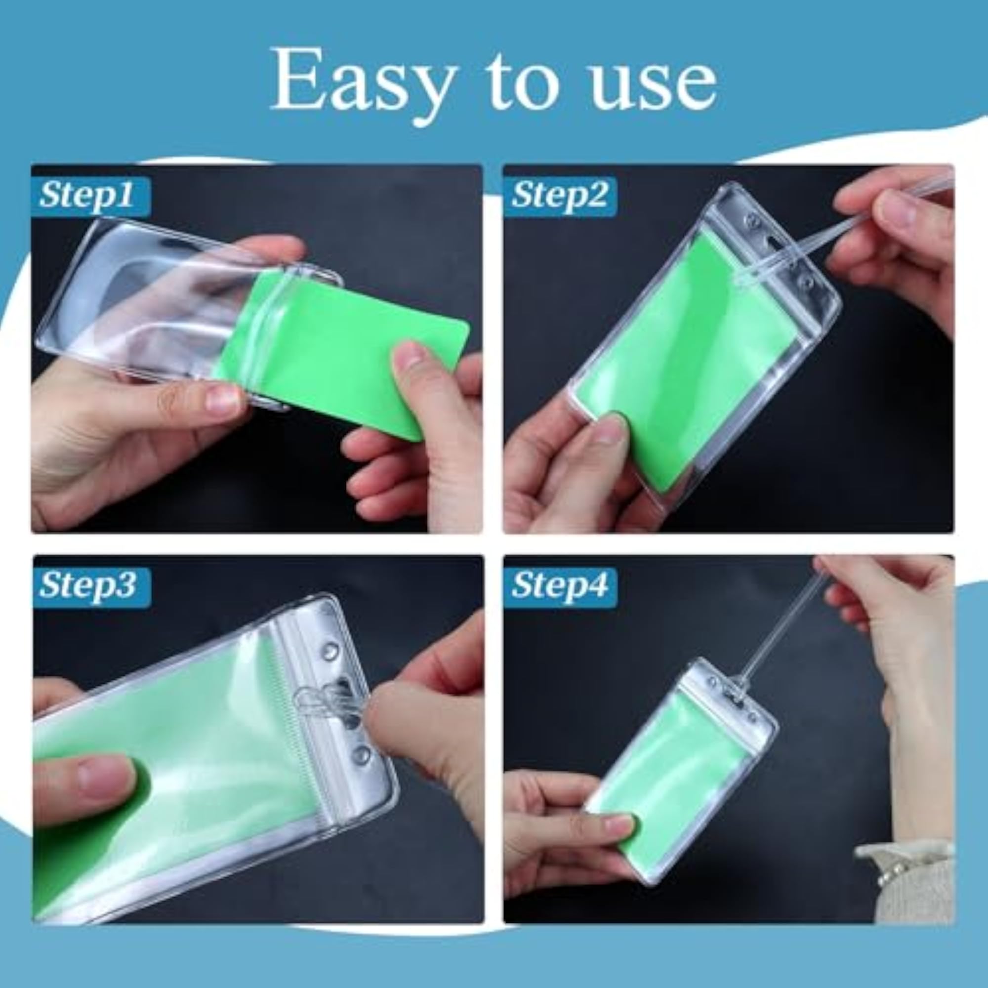 50 Pack Clear Plastic Luggage Tags, Travel Essentials