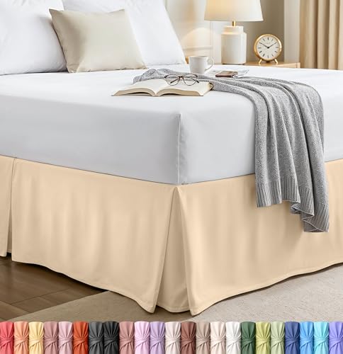 Utopia Bedding Queen Bed Skirt - Soft Quadruple Pleated Ruffle...