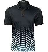 TAPULCO Mens Fashion Print Moisture Wicking Breathable Short Sleeve Golf Polo Casual Daily Tshirts