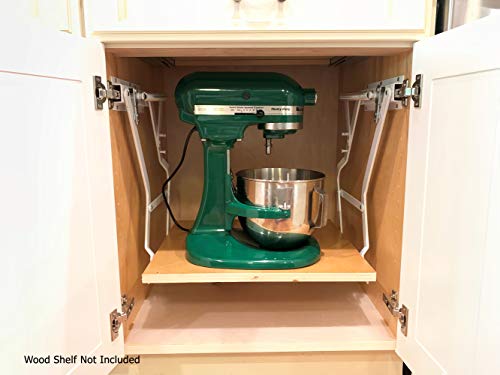 Wood Technology Kitchen Appliance Lift, White, With Self-Locking Spring Mechanism For Heavy Appliance Storage And Space Savings #TOP2