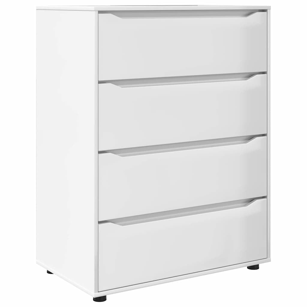 Cómoda blanca brillante de diseño moderno para renovar el almacenamiento de salones y dormitorios
