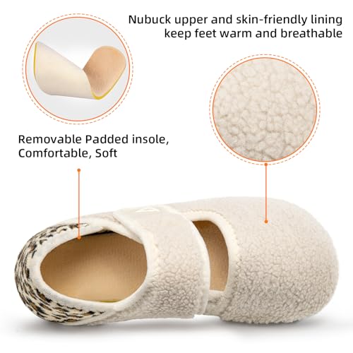 Image of ATHMILE House Slippers for Women Men Indoor Barefoot Slippers Socks Wide Diabetic Shoes Adjustable Soft Slip on House Slippers for Home Bedroom Travel