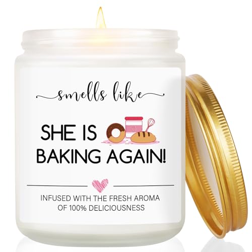 Baking Gifts For Women, Best Gifts For Bakers, Funny Christmas Thanksgiving Birthday Gift For Culinary Student, Kitchen Baking Lovers, Pastry Chef, Funny Baking Gift Idea, 7Oz Lavender Scent Candles