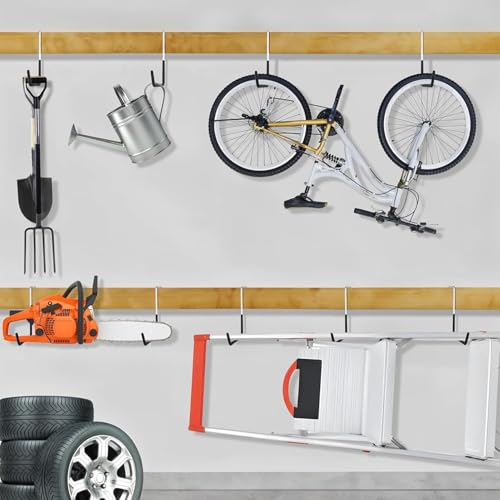 Crochets pour échelles de garage : lot de 4 supports muraux multi-usages