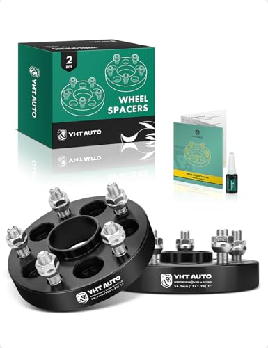 YHTAUTO 5x100 to 5x114.3 Hub Centric Wheel Adapter 1 Inch Compatible with Saab Scion Subaru & Toyota Models Forester Legacy Tire Adapters w/ M12x1.25 Studs 56.1mm Hub Bore 5 Lug 2PCS Black