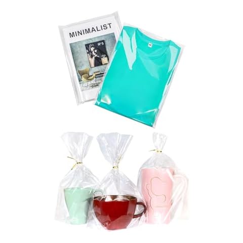 PigPotParty Bundle of 100 Pcs 9"x12" Self Sealing Bags & 50 Pcs 8"x11" Clear Gift Bags Cover