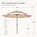 PHI VILLA 10ft Patio Umbrella with Solar Lights, Outdoor 3 Tier Vented Large Market Table Umbrella with 8 Sturdy Ribs and 1.5
