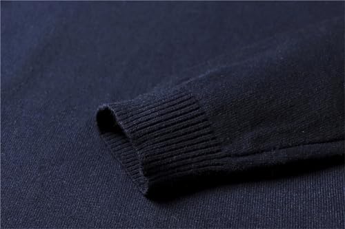 Men Thick Warm Mock Neck Pullover Sweater Solid Slim Fit Long Sleeve Knit Casual Tops 6