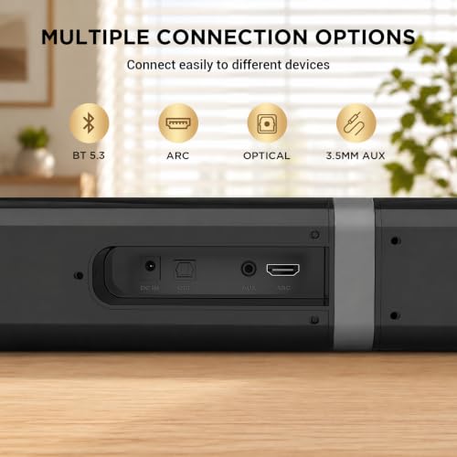 Maraawa Sound Bar with Subwoofer,120W Sound Bar Bluetooth 5.3 Soundbar Surround Sound System, Detachable Home Theater Speaker with ARC/Optical/AUX Connection, Remote Control for TV/PC/Projector - image 7
