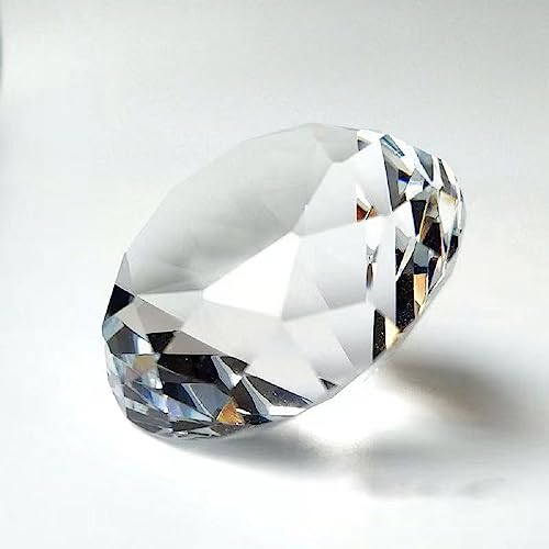 Yiasangly 60mm Crystal Glass Diamond Shaped Decoration, Crystal Diamond Paperweight