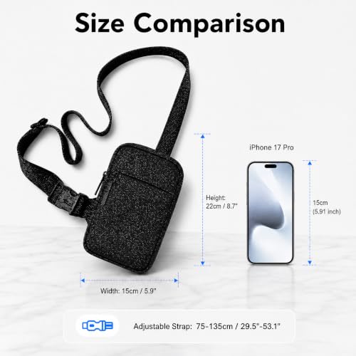 Image of Simptech Crossbody Sling Bag - RFID Blocking Anti-Theft Chest Pack - 500D Nylon Fanny Pack, Hidden Pocket & Cut-Resistant Strap for Running, Travel & Everyday Workout