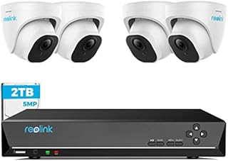 REOLINK Smart 5MP 8CH Home Security Camera System, 4pcs Wired 5MP PoE IP Cameras Outdoor with Person Vehicle Detection, 4K 8CH NVR with 2TB HDD for 24-7 Recording, RLK8-520D4-5MP
