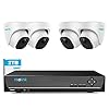 REOLINK Smart 5MP 8CH Home Security Camera System, 4pcs Wired 5MP PoE IP Cameras Outdoor with Person Vehicle Detection…