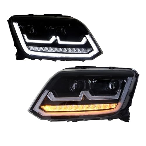 BGZKTSRN Car Headlights For Amarok 2010-2020 Pick-up DRL Upgrade Head Lamp Turn Signal Front Projector Bifocal Lens Accessories