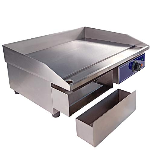 TAIMIKO Commercial Electric Griddle Flat Top Grill HotPlate Stainless Steel Thermostatic Control 2000W 22" - Thumbnail 2