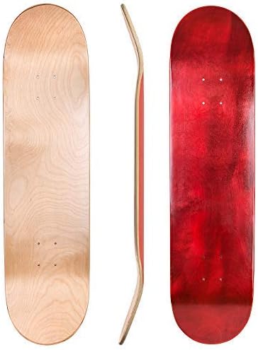 Cal 7 Red Skateboard Deck with Graphic Grip Tape | 7.75, 8, 8.25, and 8.5 Inch | Maple Board for Skating