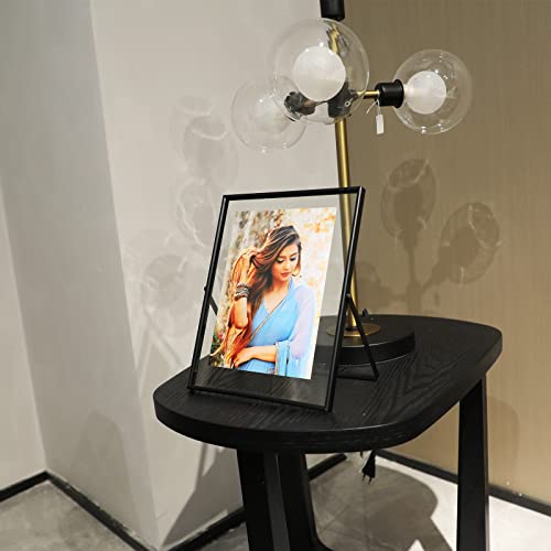 Ahago Floating Frame (Black, 8"X10"), For Multiple Photo Sizes (7X9,6X8,5X7), Vertical Adjustable Tabletop/Shelf Photo Frame, Classy Gift Choice For Father's Day, Home Or Wedding Decoration… #TOP3