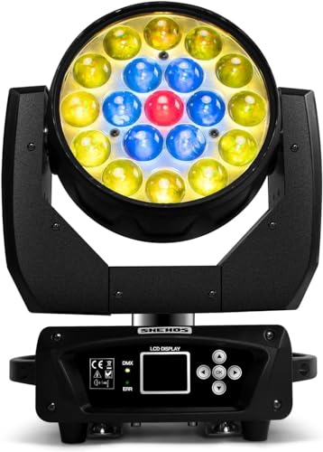 Saif Moving Head Light LED 19x15W RGBW 4in1 Beam Wash Stage Light...