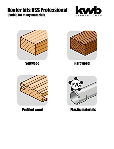 kwb 7504-10 Hss Nut Fräser Professional (für Holz, passend zu Allen üblichen Hand Oberfräsen), 4 mm