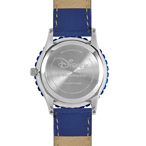 Disney Mickey Mouse Kids' Bezel Stainless Steel Time Teacher Analog Leather Strap Watch #TOP2