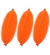 Orange Braiding Hair Pre Stretched Marley Twist Braiding Hair 16 Inch Marley Hair for Faux Locs C...