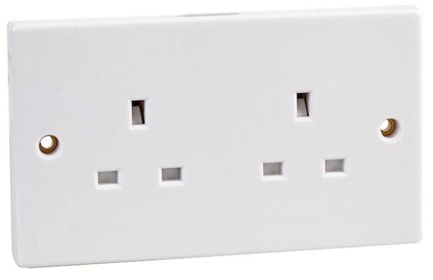 Pro Elec Unswitched Socket, 2-Gang