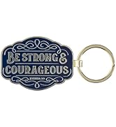 Christian Art Gifts Inspirational Scripture Keychain for Men & Women: Strong & Courageous Encoura...