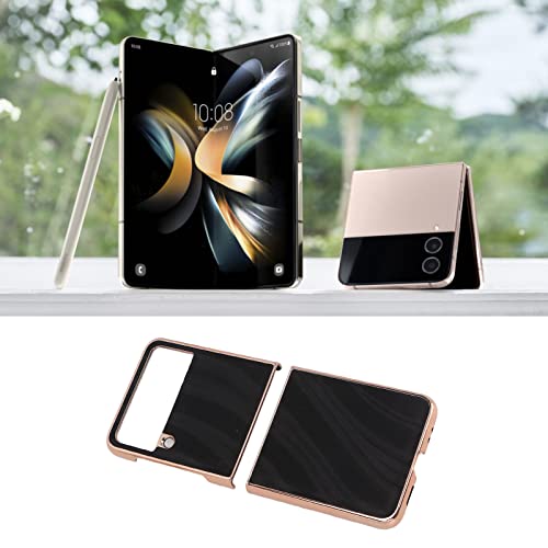 Rankomu Galaxy Z Flip4 telefonfodral - Svart läder, repfria.