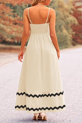 Image of PRETTYGARDEN Women's 2026 Summer Flowy Maxi Dress Casual Sleeveless Spaghetti Strap Ruffle Beach Long Dresses