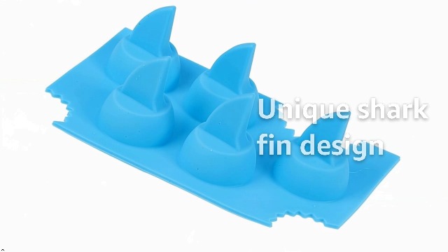 Molde de silicona para cubitos de hielo con forma de aleta de tiburón miniatura 6