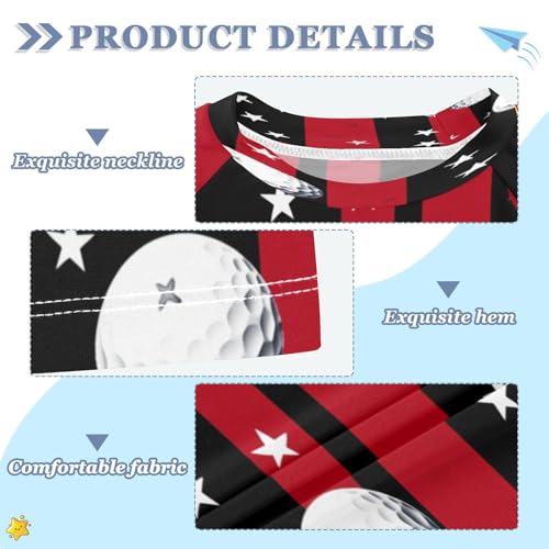 Boys Short Sleeve T-Shirts Star Golf Baseball Rashguard Kids Swim Shirts Sun UPF 50+3