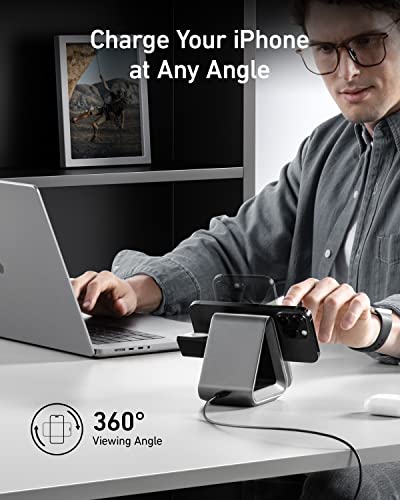 Image of MagSafe Charger, Anker 737 MagGo Charger (3-in-1 Station) with MFi-Certified 15W Max Fast Charging, for iPhone 14 /13 / 12 Series, Apple Watch S8 / Ultra, AirPods 3 / Pro (30W USB-C Charger Included)
