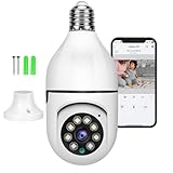 Câmera de Segurança Lâmpada IP Wi-Fi 360° Full HD 1080p, Giratória, Bivolt, Prova D’Água, Visão Noturna, Detecção de Movimento