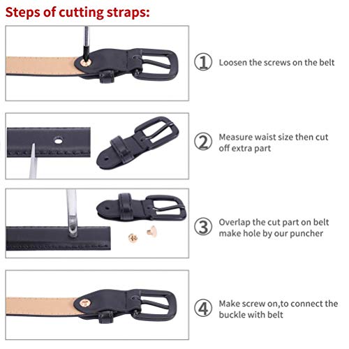 VOCHIC Trendy Women Leather Skinny Belts for Jeans Pants Thin Dress Waist Belt4