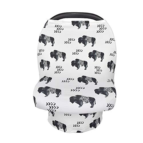 Image of Rquite Car Seat Cover Baby, Carseat Cover for Boy Girl, Stretchy Infant Car Seat Cover, Breathable Car Seat Canopy, Nursing Cover for Breastfeeding, Multi-use Baby Carseat, Carrier, Stroller Covers